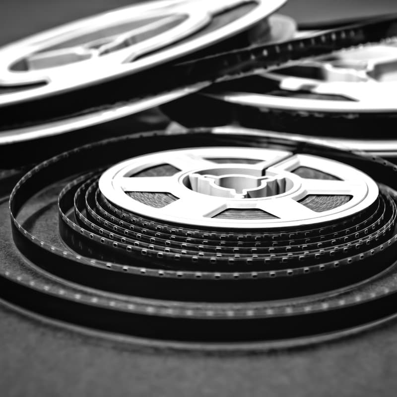 Film reels for video transfer service